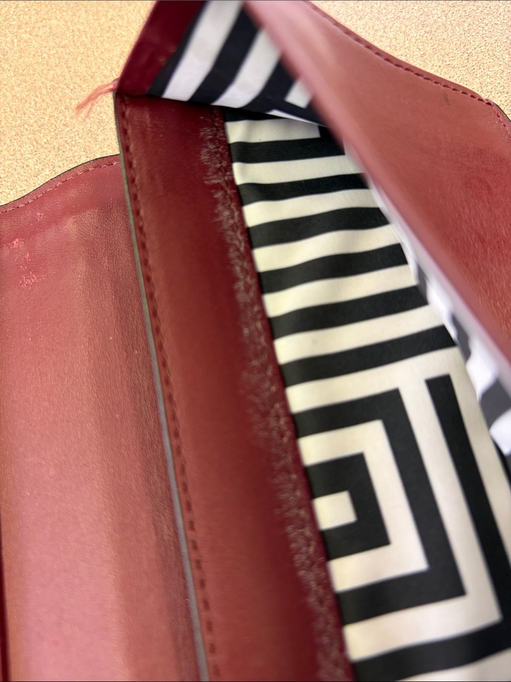 Kate Spade Saturday Burgundy Leather Wallet Clutch GUC approx 7.5x5x.7 - Picture 5 of 10